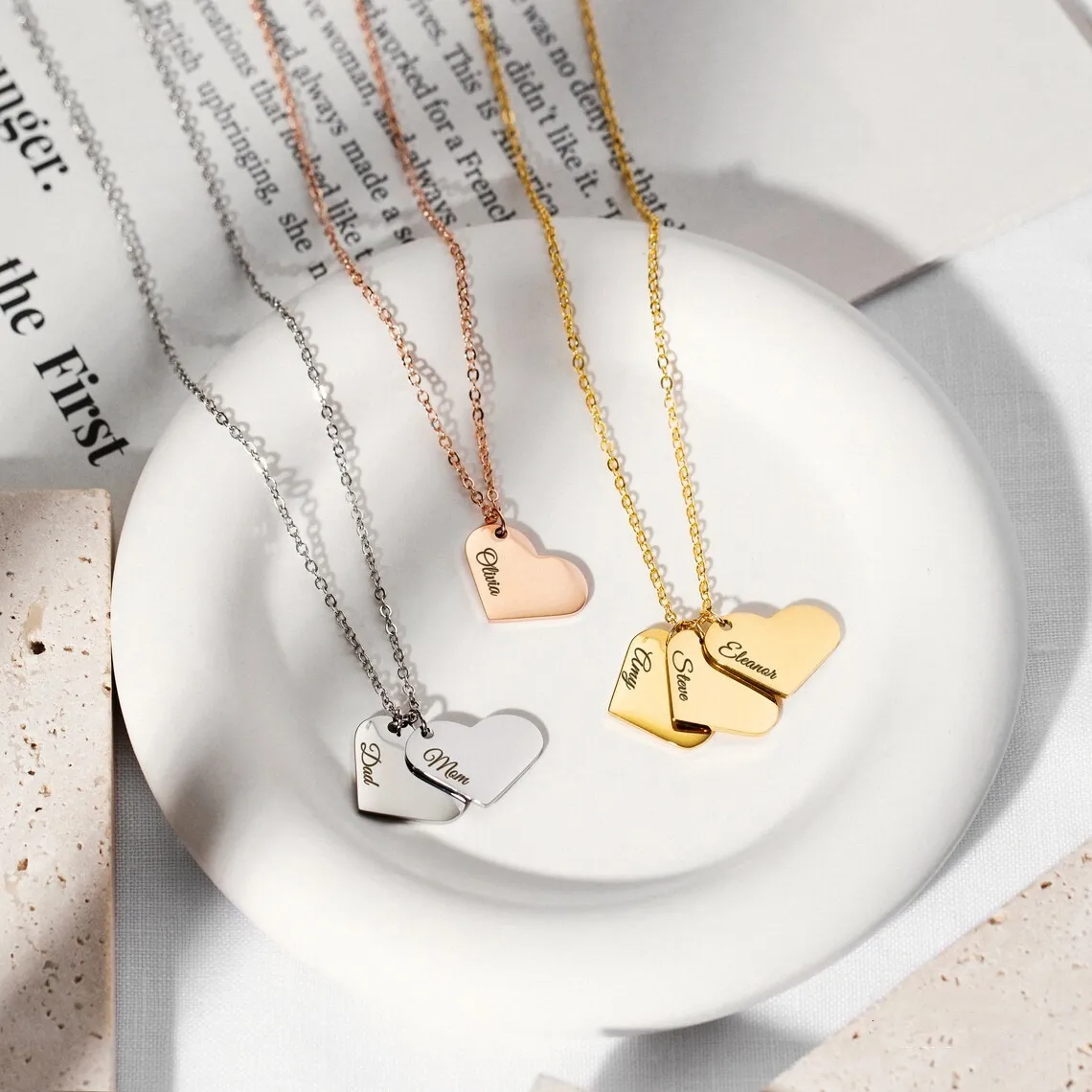 Top Trends: Heart Personalized Name Necklace For Women Gifts Women's Neck Chain Necklaces Fashion Jewelry Shoppable Styles