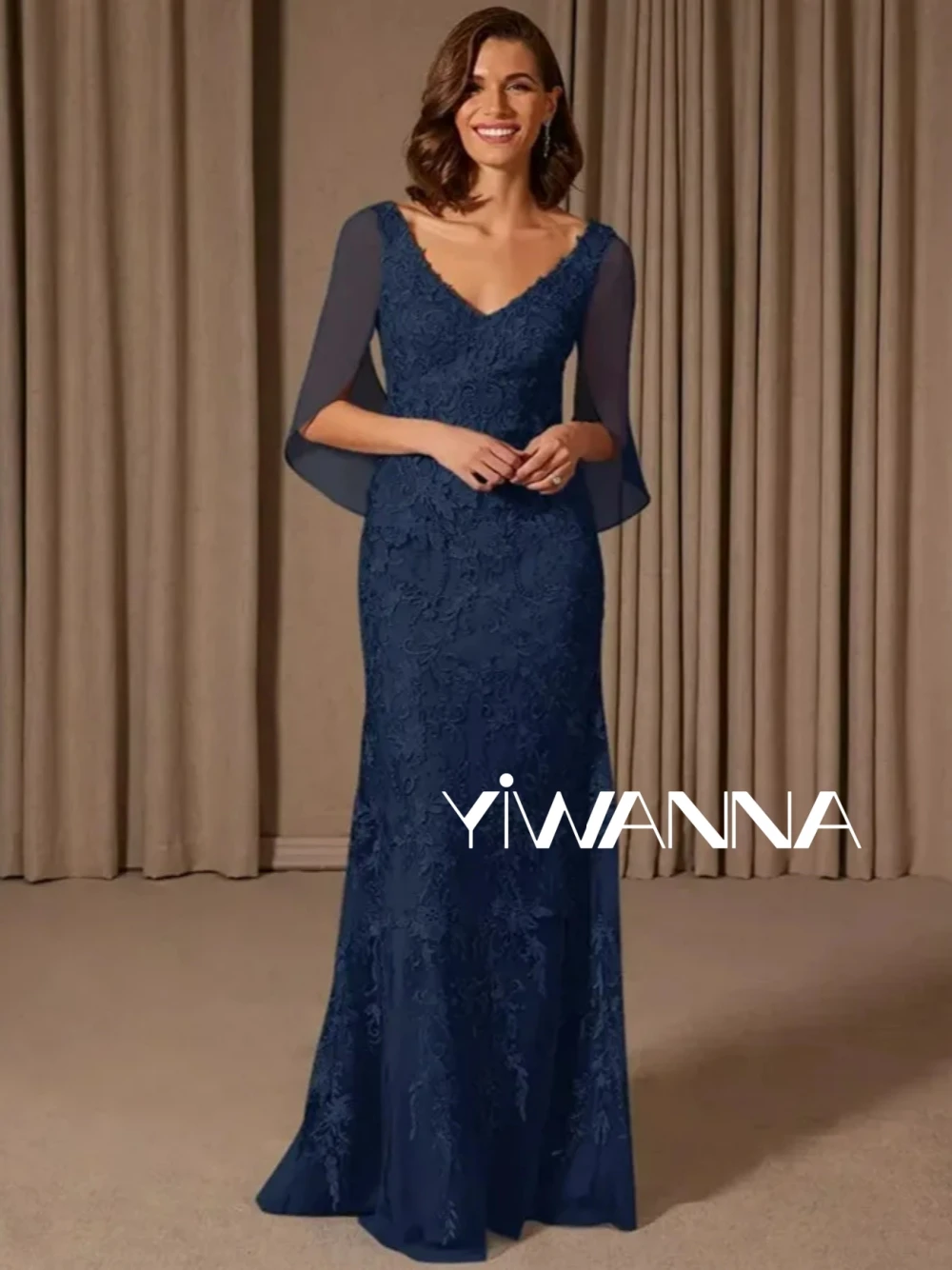 Top Trends: Elegant Appliques Mother Of The Bride Dress For Wedding 2024 V-neck With Sleeve Prom Dress Classic Chiffon A-line Evening Gown Shoppable Styles