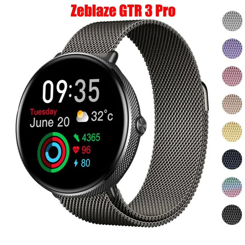 Top Trends: 22mm Loop For Zeblaze GTR 3 Pro Strap Magnetic Stainless Steel Metal Wrist Bracelet For Zeblaze GTR 3 Pro Band Accessories Shoppable Styles