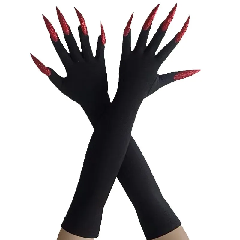 Top Trends: Cool Halloween Gloves Long Section Ghost Claw Dress Up Gloves Fashionable Red Long Nails Cosplay Halloween Funny Gloves A529 Shoppable Styles