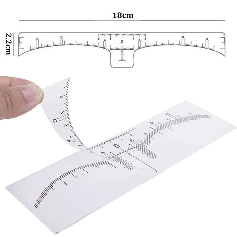 Top Trends: 100 / 50 / 30 / 20 / 10pcs Disposable Tattoo Eyebrow Ruler Sticker Adhesive Microblading Tattoo Measurement Tools For Permanent Makeup Shoppable Styles - Image 2