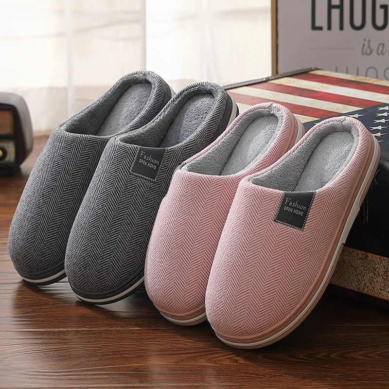 Top Trends: Big Size Women Winter Home Slippers Casual Shoes Men Non Slip Soft Warm Flats House Slides Indoor Bedroom Couples Floor Slipper Shoppable Styles