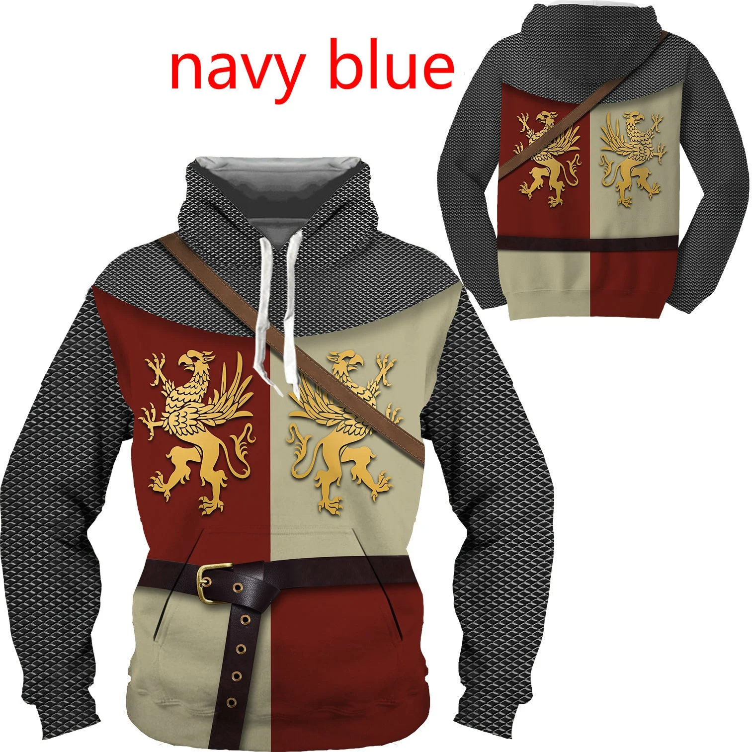 Top Trends: 2022 Fashion Cosplay Hoodies Medieval Knight 3D Armor All Over Printed Mens Sweatshirt Unisex Pullover Casual Jacket Shoppable Styles