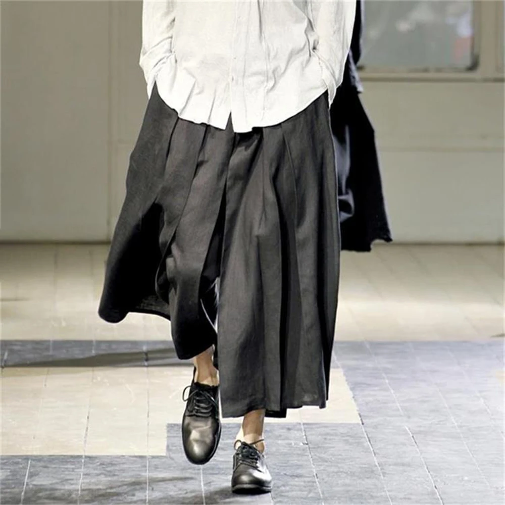 Top Trends: Japanese Wide Leg Pants Spring Summer New Harem Pants Loose Casual Trousers Trendy Men's High Street Hip-hop Catwalk Culottes Shoppable Styles