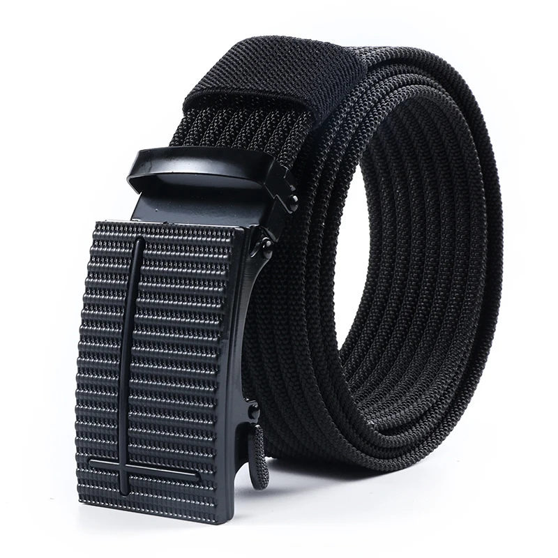 Top Trends: Nylon Automatic Buckle Men Belt Outdoor Tooling Jeans Solid Color Canvas Waistband High Quality Tactical Belt For Men Wholesale Shoppable Styles