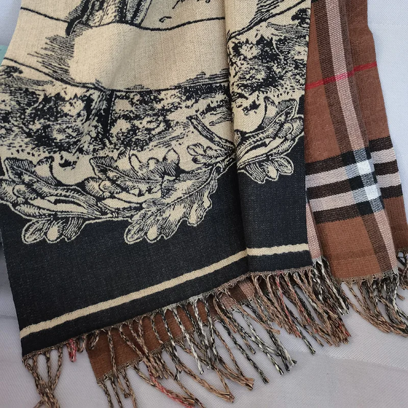 Top Trends: Women&#039;s Wool Shawl, Scarf, Plaid Double-Sided Printed Knit, Winter 2023 New Fashion, Warmth, And Outerwear Shawl Shoppable Styles