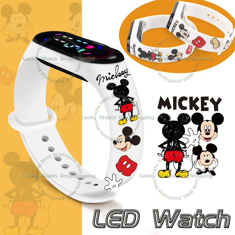 Top Trends: Mickey Minnie Kids&#039; Anime Watches Disney Cartoon Character Figures LED Touch Waterproof Child Electronic Watch Birthday Gifts Shoppable Styles