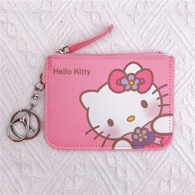 Top Trends: Hello Kitty Woman Purse Sanrio Kuromi Cinnamoroll Pompom Purin Leather Change Card Holder All-in-one Bag With Keychain Pendant Shoppable Styles