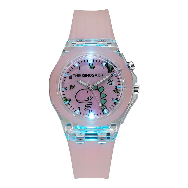 Top Trends: Fashion Cartoon Dinosaur Kids Watches Grils Flash Light Luminous Child Watch Boys Student Baby Gift Clock Reloj Infantil Shoppable Styles - Image 5