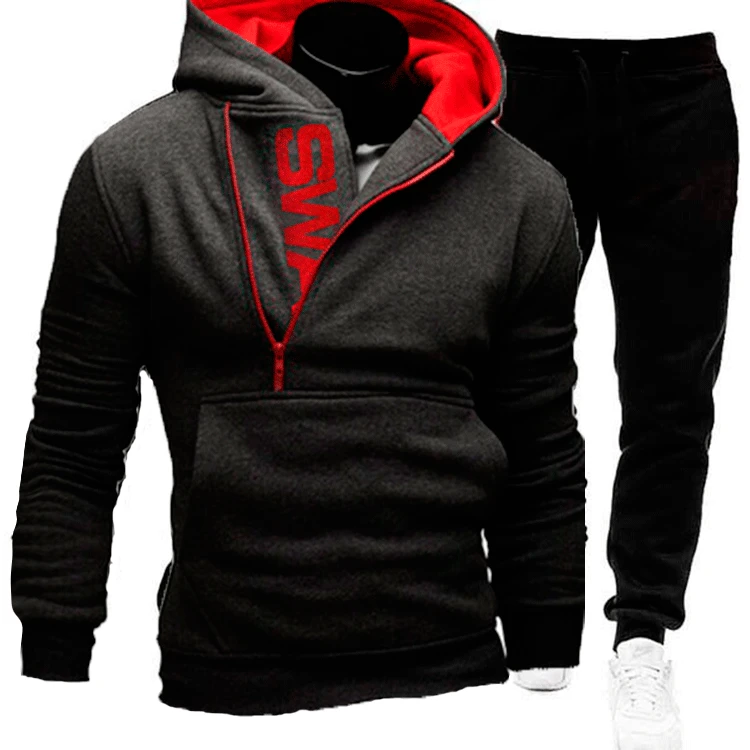 Top Trends: Mens Clothing Jumbo Size Size S-4XL Tracksuit Men 2 Pieces Set Sweatshirt + Sweatpants Sportswear Zipper Hoodies Casual Shoppable Styles