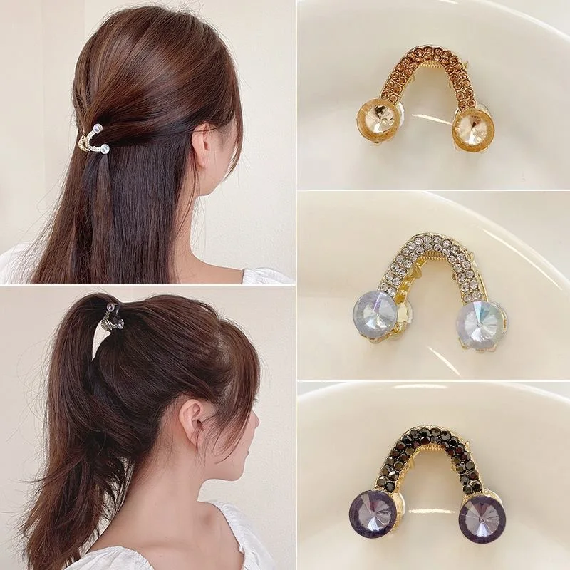 Top Trends: Rhinestone Mini Hair Claw Retro Diamond Flower Women Girls Crab Claw Clip Small Hairpins Hair Crabs Girls Hair Accessories Shoppable Styles