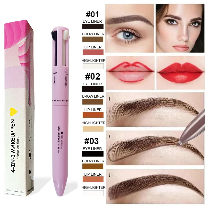 Top Trends: 4 In 1 Face Makeup Pen Eyebrow Pen Waterproof Drawing Eye Brow Long Lasting Eyeliner Eyebrow Lipliner Pen Sweatproof Makeup Pen Shoppable Styles