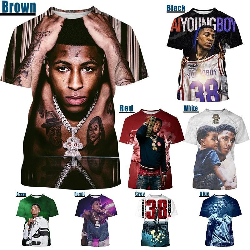 Top Trends: Summer New YoungBoy Never Broke Again 3D Printed T Shirt Men Women Round Neck Fashion Casual T Shirt Hip Hop Harajuku Tops Shoppable Styles