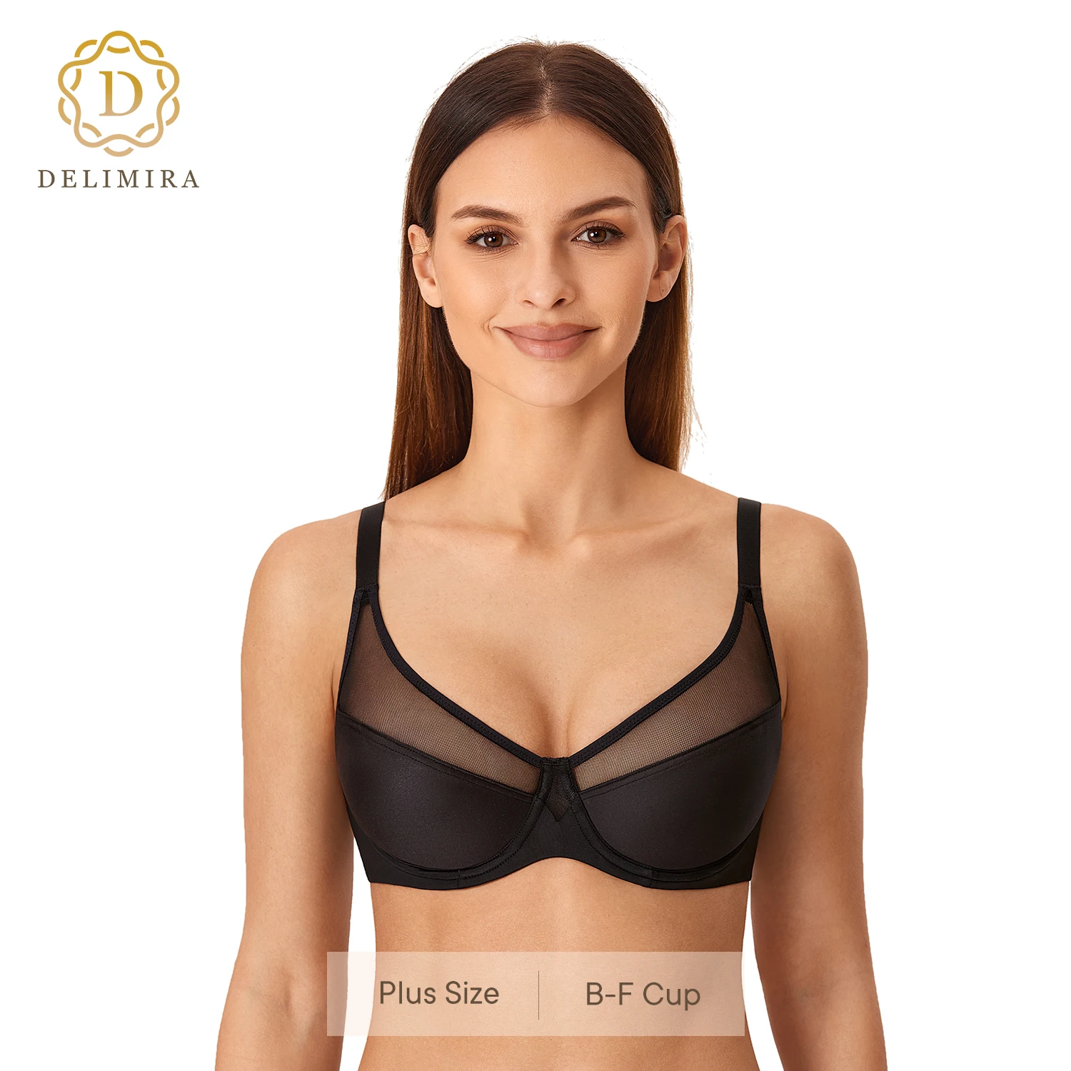 Top Trends: DELIMIRA Women's Minimizer Plus Size Full Coverage Sheer Underwire Unlined Bra Shoppable Styles