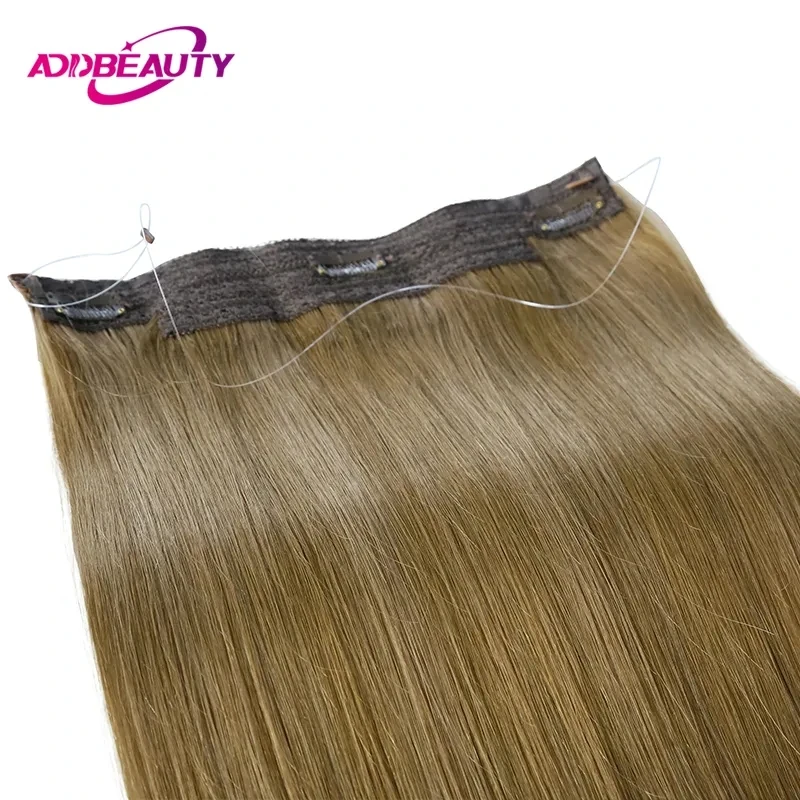 Top Trends: Straight Fish Line Human Hair Extension 100% Brazilian Human Hair 4 Clips In One Piece Natural Hair Extension With Clips 613 # Shoppable Styles