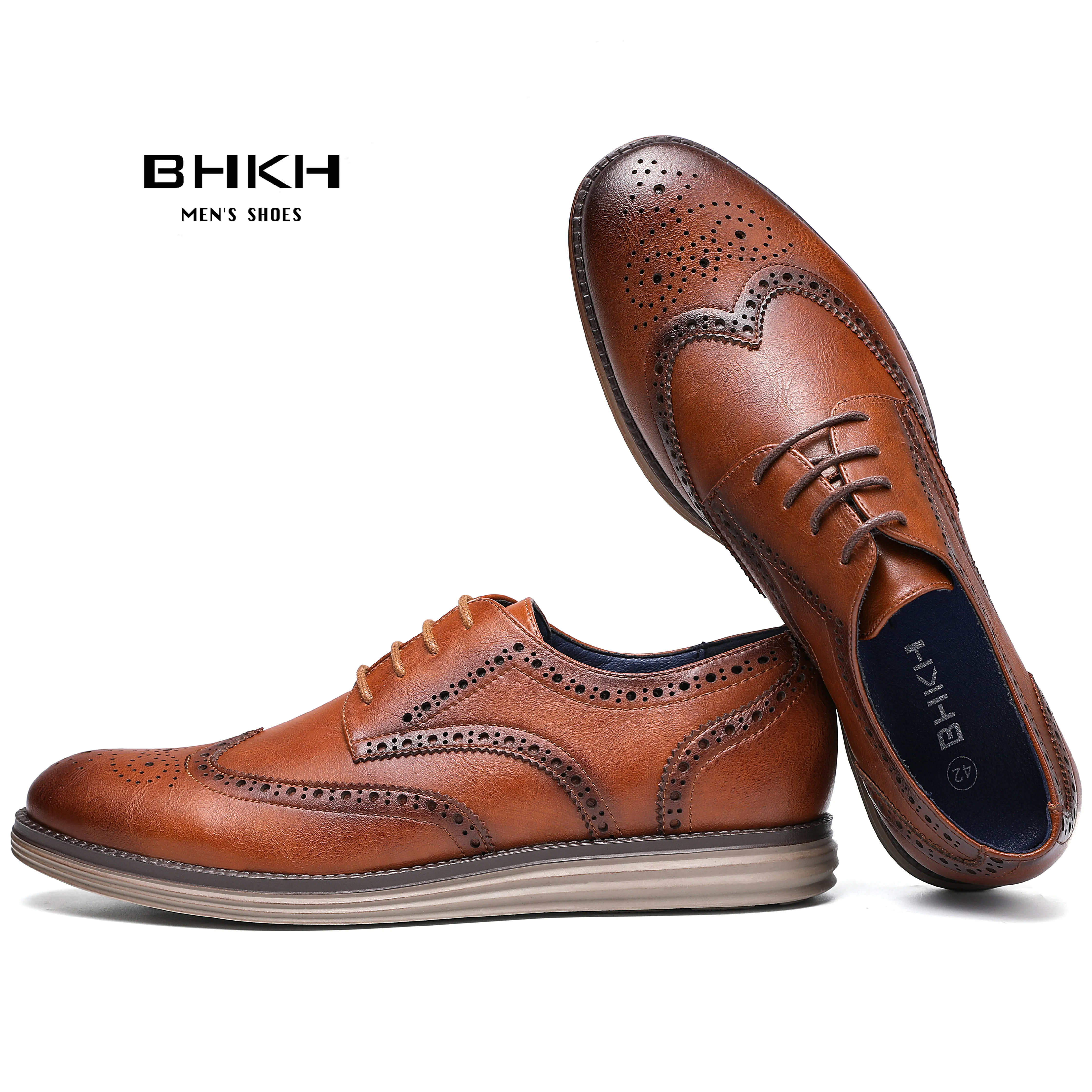 Top Trends: BHKH 2022 Autumn Man Dress Shoes Genuine Leather Lace-up Men Casual Shoes Smart Business Office Work Footwear Men Shoes Shoppable Styles - Image 2