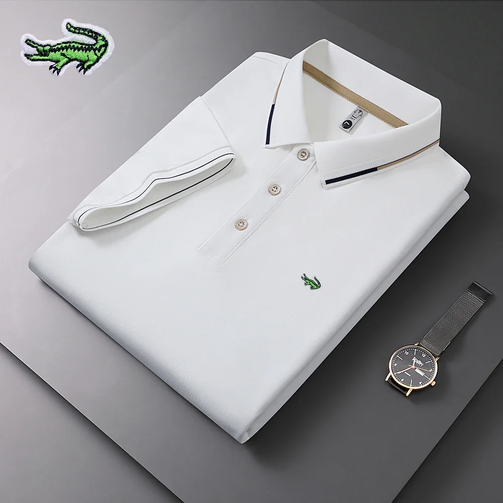 Top Trends: Men's Brand Embroidered Polo Shirt Spring / Summer Korean Version High-end Fashion Business Casual Breathable Short Sleeved T-shir Shoppable Styles