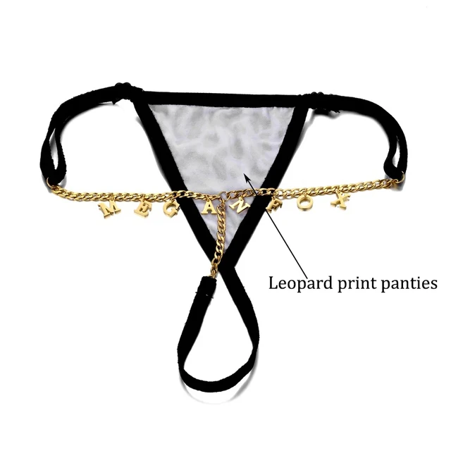 Women Custom Thong with Letter Name on Back Y2K Personalized