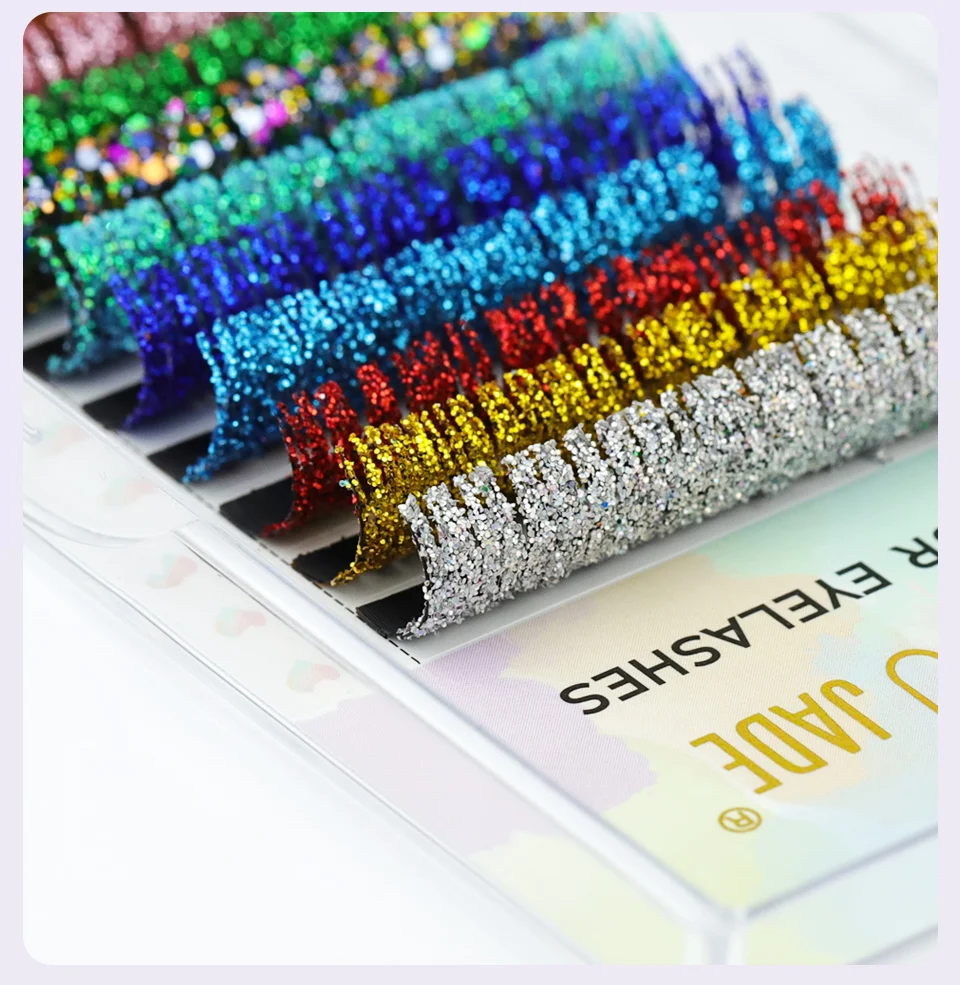 Top Trends: NEW Mix Colors Glitter Eyelash Extensions Fashion Shiny Colorful False Eyelash Russian Volume Colors Glitter Lashes Party Makeup Shoppable Styles - Image 5