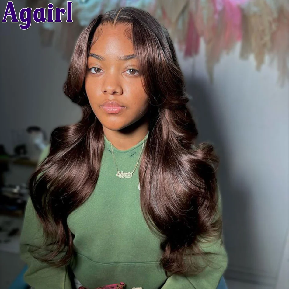 Top Trends: Dark Brown Glueless Wear &amp; Go Wavy Lace Front Human Hair Wigs 13x4 13x6 Lace Frontal Body Wave Wigs For Black Women 200% Density Shoppable Styles