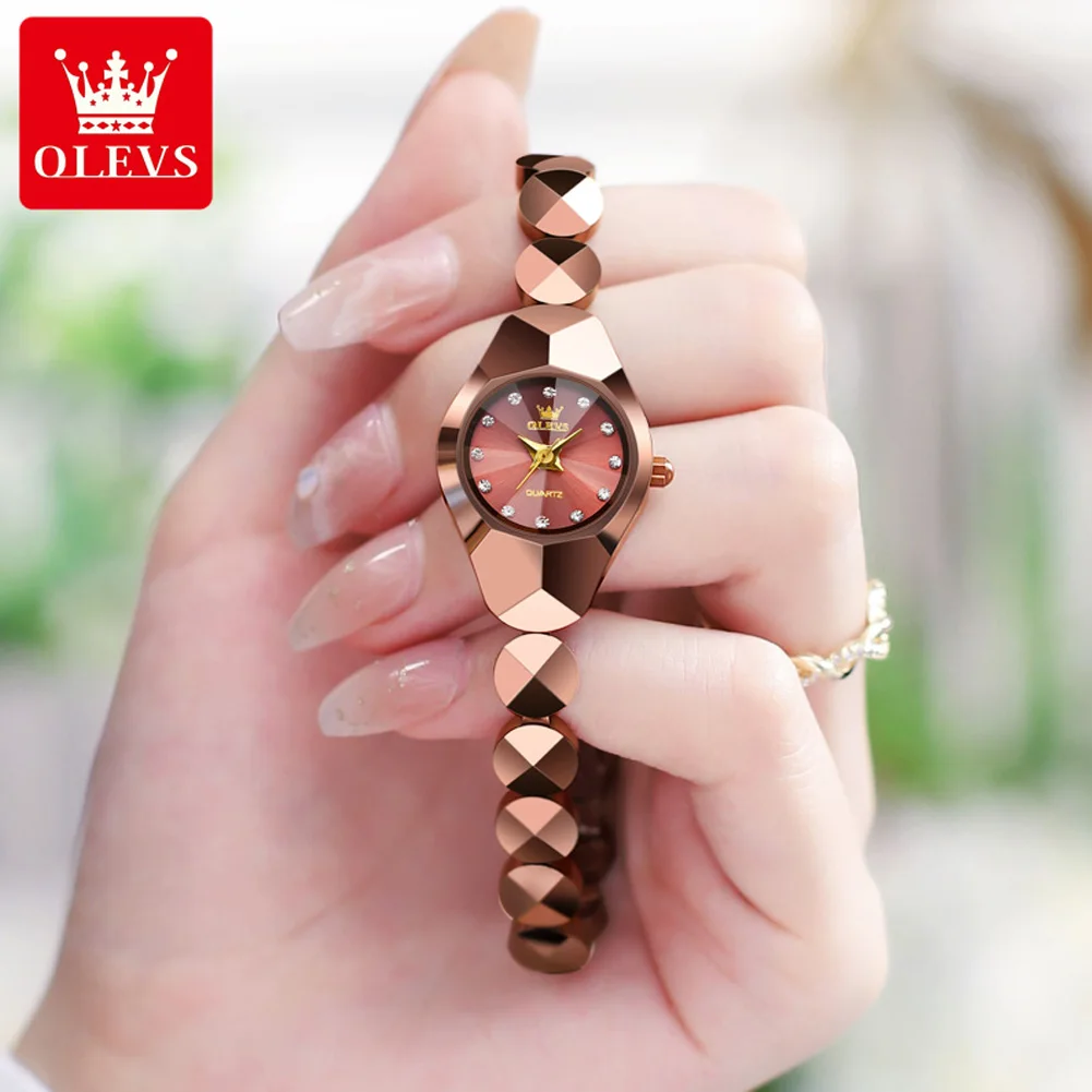 Top Trends: OLEVS Top Brand Luxury Tungsten Steel Quartz Watch For Women Fashion Rose Gold Bracelet Elegant Women Dress Watches Reloj Hombre Shoppable Styles