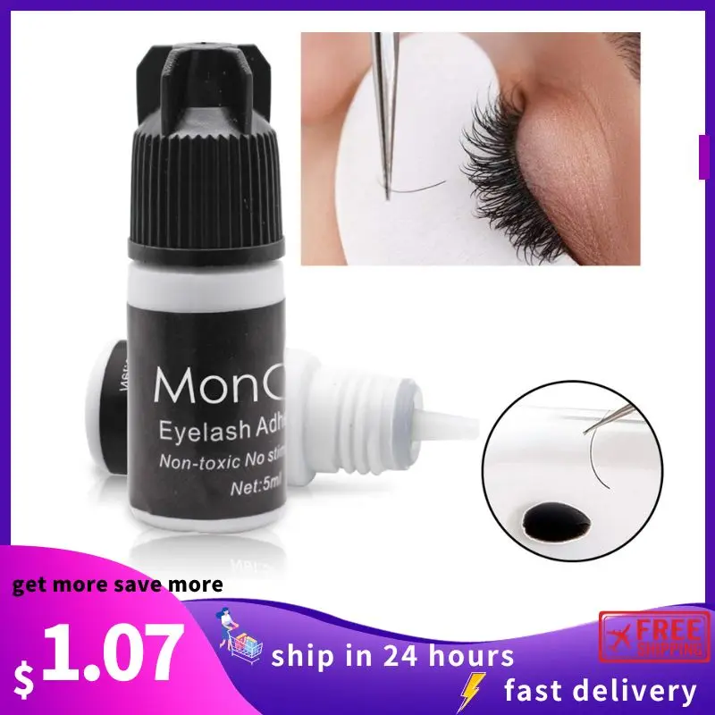 Top Trends: 5ml False Eyelash Glue Quick Dry Dark-Black Waterproof Eyelash Extensions Glue Black Adhesive For Eyelashes Building Glue Shoppable Styles