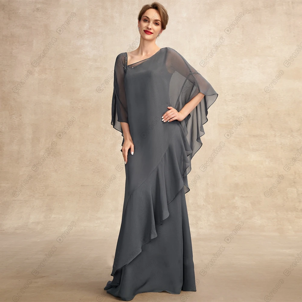 Top Trends: Elegant Three Quarter Mother Of Bride Dresses For Women Ruffles 2023 Summer Beach Wedding Party Gown Vestido De Noche Chiffon Shoppable Styles