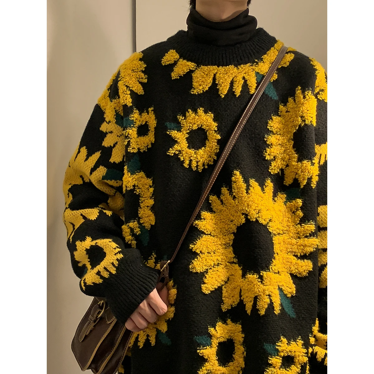 Top Trends: 2024 Sweater Winter Sunflower Warm Sweaters Fashion Male O-Neck Pullovers Sweater Men Loose Casual Sweater Thick Knitted Unisex Shoppable Styles