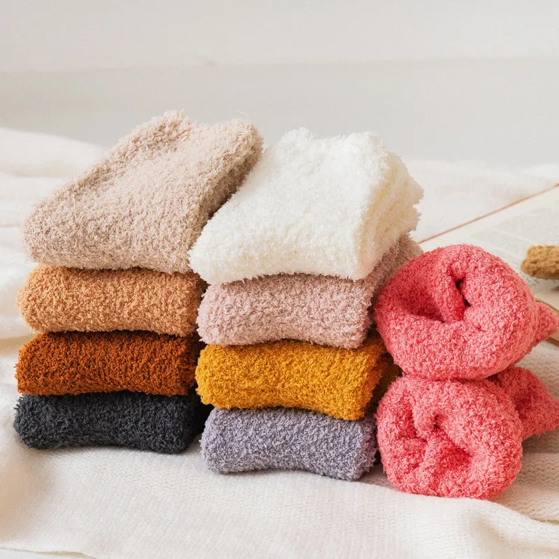 Top Trends: Women Warm Soft Fluffy Bed Socks Autumn Winter Solid Color Ladies Home Floor Slipper Plush Thicken Coral Fleece Snow Socks Shoppable Styles