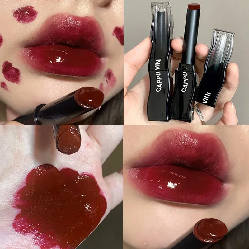 Top Trends: Jelly Mirror Black Tube Lipstick Long Lasting Non-stick Cup Moisturizing Water Light Solid Lip Gloss Korean Lips Makeup Cosmetic Shoppable Styles