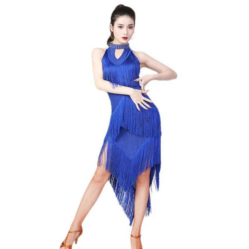 Top Trends: Women Shiny Fringe Halter Neck Dress Roaring Flapper Gatsby Latin Dance Sexy Sparkly Sequins Bodycon Dress Shoppable Styles - Image 4