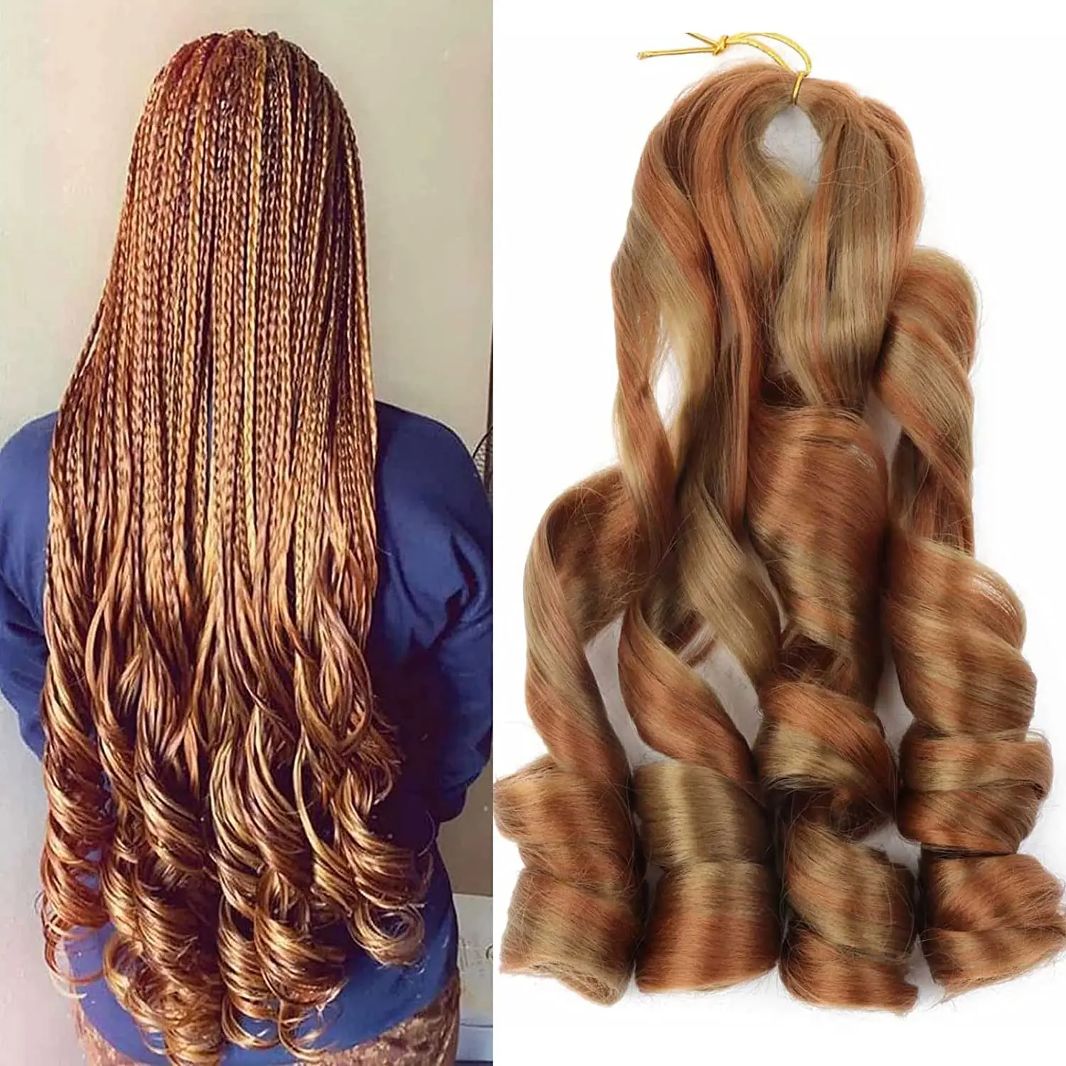 Top Trends: French Curly Braiding Hair Pre Stretched 22 Inch 1Pcs / Lot Easy Braid Bouncy Loose Wavy Braiding Hair Hot Water Setting Shoppable Styles