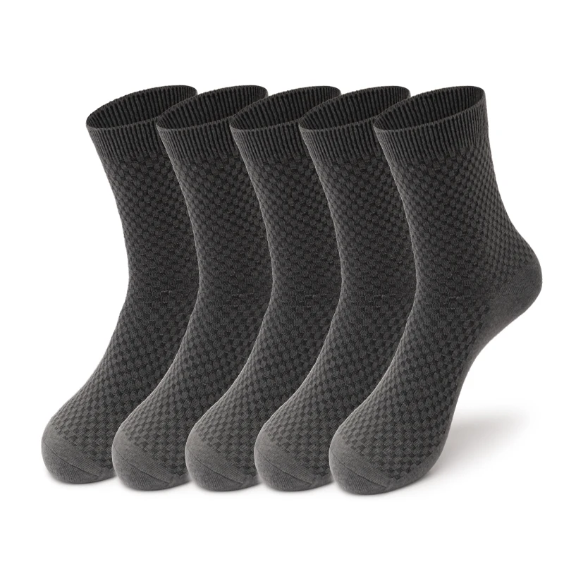 Top Trends: 5pairs / lot Men Bamboo Fiber Socks New Classic Business Socks Summer Winter Casual Man Dress Sock Plus Size Eur38-48 Shoppable Styles