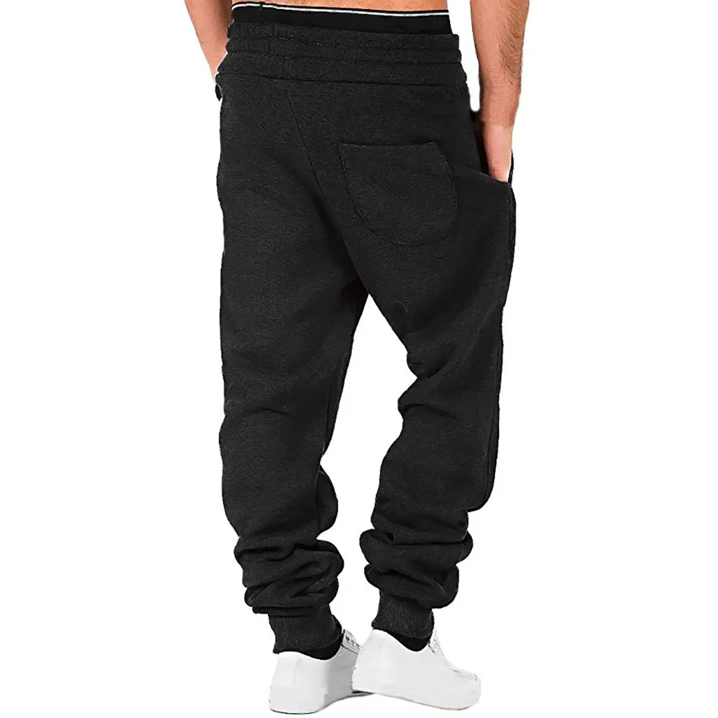 Top Trends: Mens Sweatpants Autumn Winter Brushed Solid Color Elastic Waist Drawstring Pants Korean Style Thicken Jogger Sports Bottoms Male Shoppable Styles - Image 4