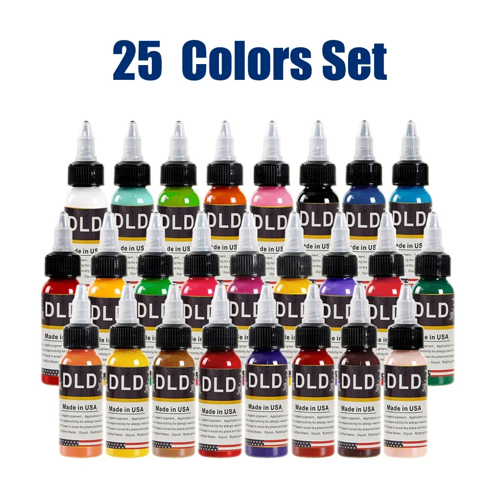 Top Trends: DLD 15ml / Bottle 25 Colors Tattoo Ink For Body Art Professional Permanent Micropigmentation Pigment Tattoo Ink Set Supplies Shoppable Styles