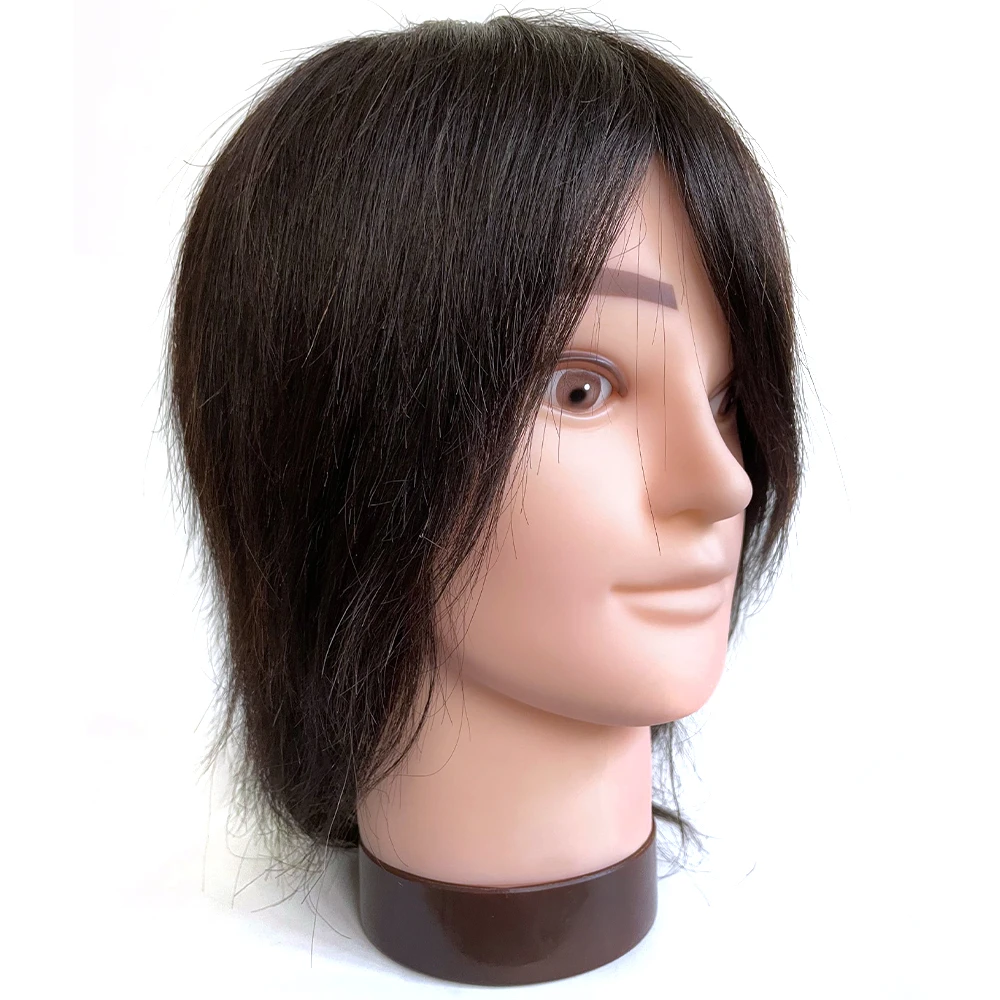 Top Trends: 8inch 100% Real Human Hair Male Mannequin Head With For Practice Hairstyles Professional Styling Hairdressing Training Heads Shoppable Styles - Image 2