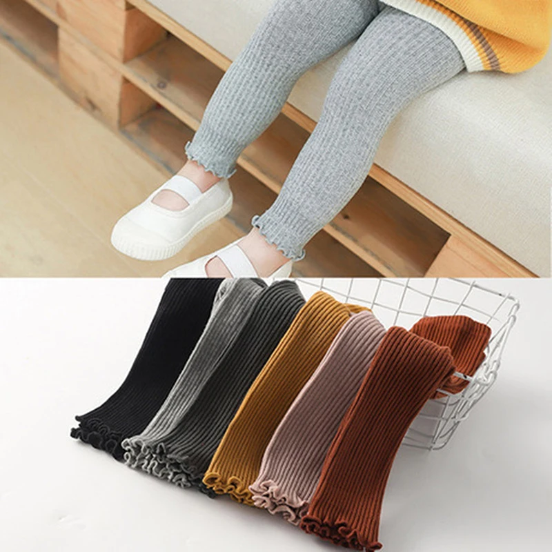 Top Trends: Baby Pants 2022 Knitted Candy Color Bottoms Outfits Toddler Girls Ribbed Leggings Striped Casual Trousers Infant Kids Leggings Shoppable Styles