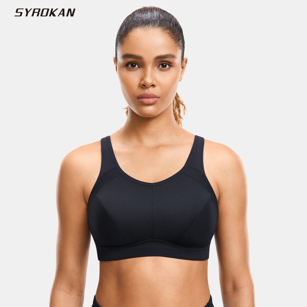 Top Trends: SYROKAN Plus Size Sports Bras Women High Support Full Coverage No Padded Wireless Bras Running Fitness Lady Sportwear Tops Shoppable Styles