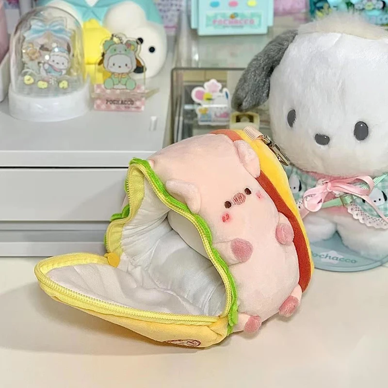 Top Trends: Kawaii Sandwich Piggy Coin Purse For Women Girls Original Design Pink Soft Small Coin Wallet Girls Cute Cartoon Pendant 2022 New Shoppable Styles