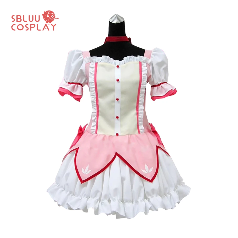 Top Trends: SBluuCosplay Puella Magi Madoka Magica Magical Girl Kaname Madoka Cosplay Costume Dress With Necklace Halloween Outfit Shoppable Styles