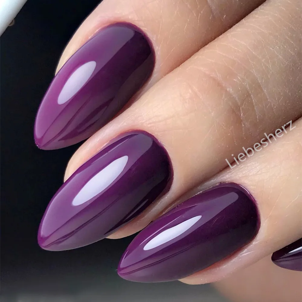 Top Trends: Purple Press On Fake Nails For Gluing Short Stiletto Fake Nail DIY Artificial Women Finger Tip Manicure Tool Shoppable Styles