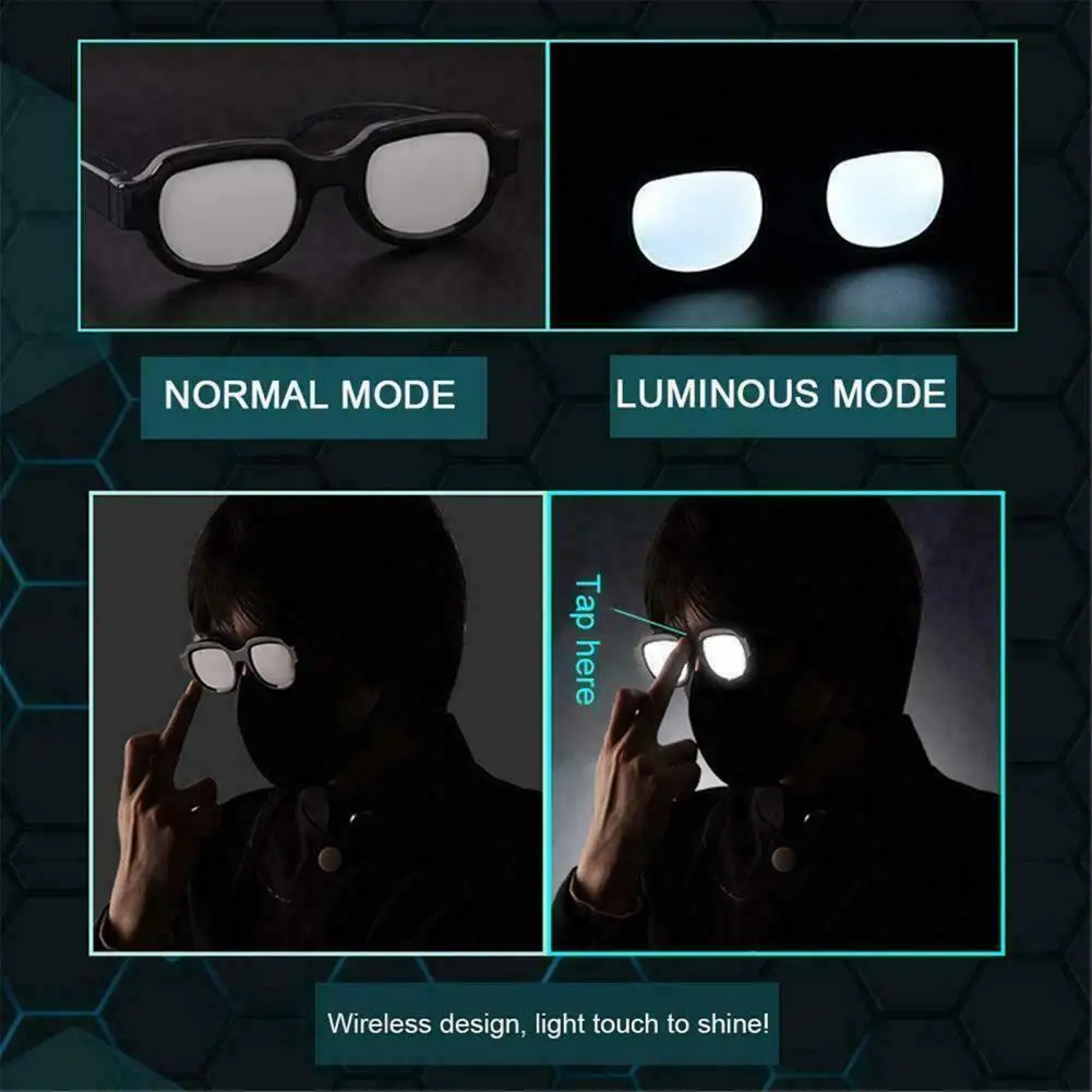 Top Trends: LED Glasses Anime Spoof Glasses Funny Anti-break LED Light Luminous Cosplay Eyewear Prop Party Club Glasses светящиеся очки Shoppable Styles - Image 4