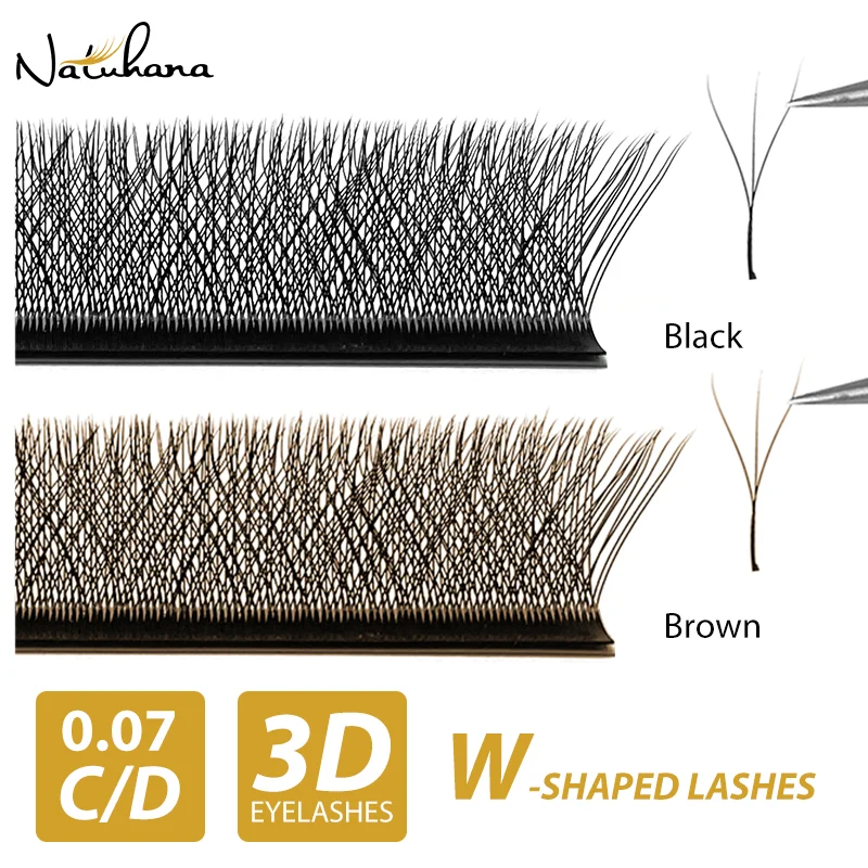 Top Trends: NATUHANA 3D W-shaped Eyelash Extensions Premade Volume Fans W Shape Lashes Natural Soft False Eyelashes For Makeup Shoppable Styles