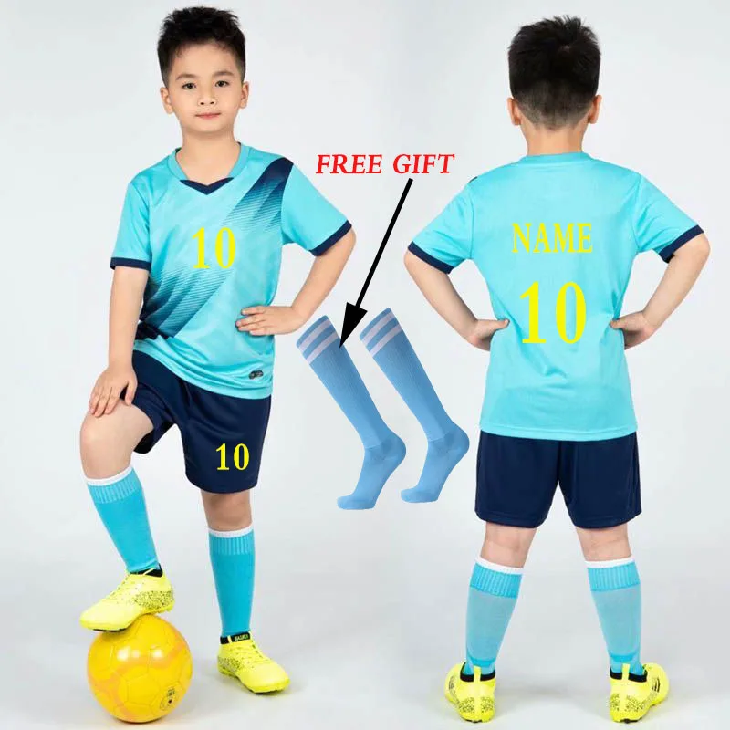 Top Trends: 2023 Children Football Jerseys Boys Soccer Clothes Sets Short Sleeve Kids Football Uniforms Kids Soccer Tracksuit Jersey Sock Shoppable Styles