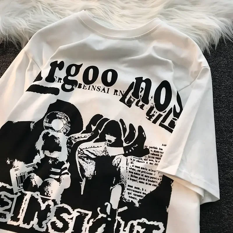 Top Trends: Fashion Gothic Retro Printed Women T Shirt Top Loose Harajuku Hip Hop Fresh Y2K Street Personality Oversized T Shirt Shoppable Styles