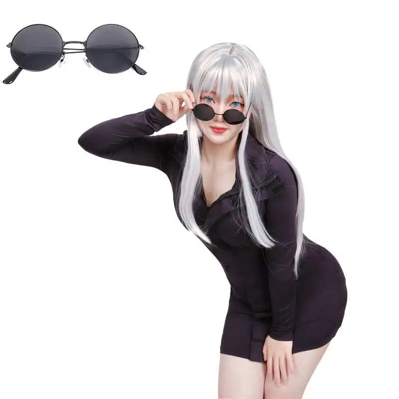 Top Trends: DAZCOS Japanese Anime Gojo Satoru Female Cosplay Costume Woman Stretchy Uniform Suit Party Carnival Outfit With Glasses Shoppable Styles