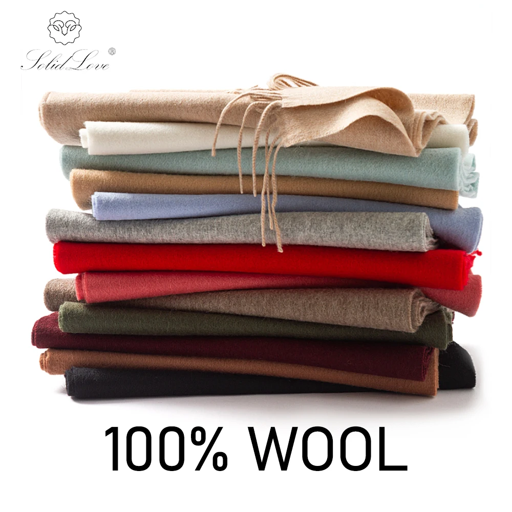 Top Trends: Solidlove Wool Winter Scarf Women Scarves Adult Scarves For Ladies 100% Wool Scarf Women Fashion Cashmere Poncho Wrap Shoppable Styles