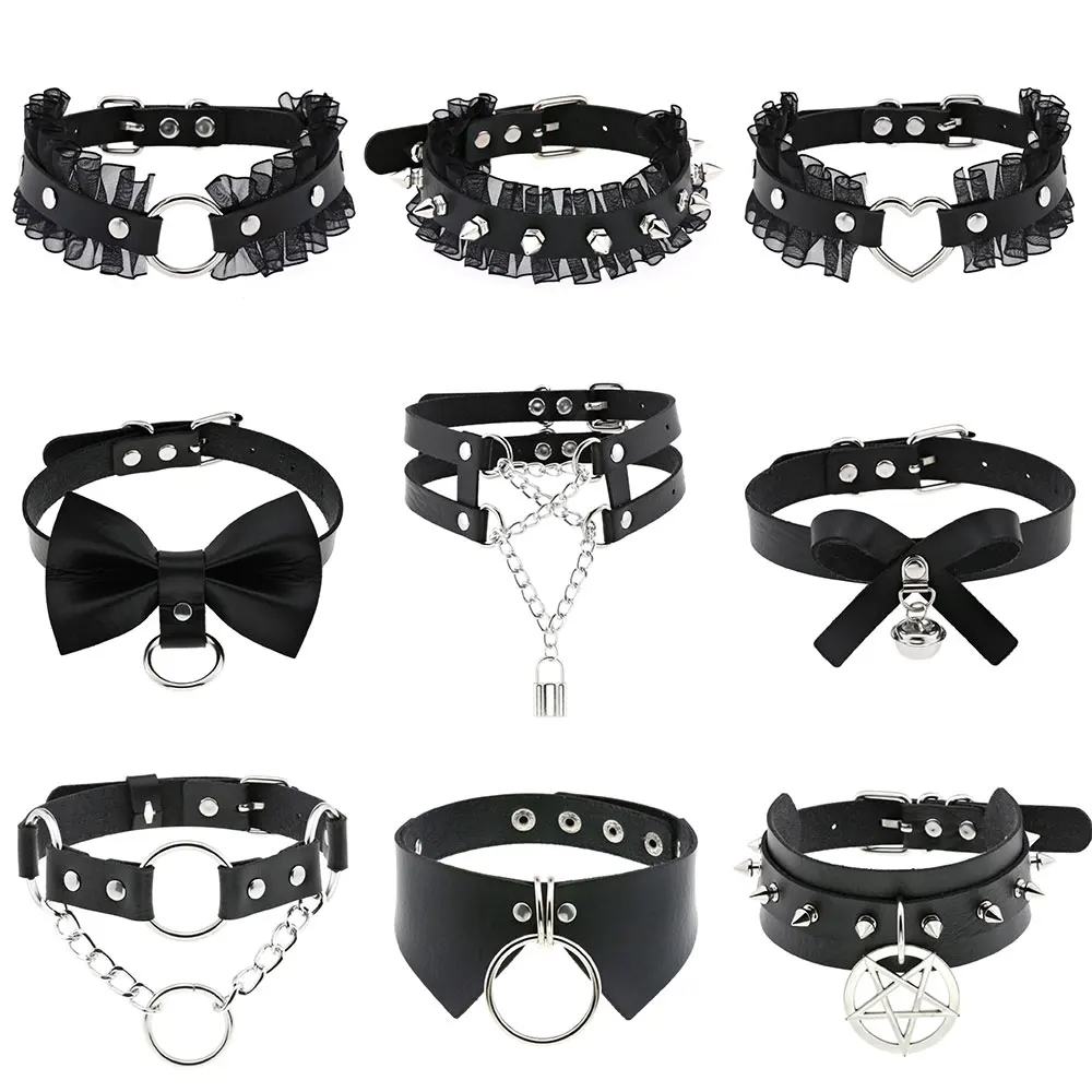 Top Trends: Leather Spiked Choker Punk Collar Women Men Rivets Studded Chocker Chunky Necklace Goth Jewelry Metal Gothic Emo Accessories Shoppable Styles