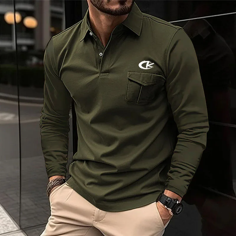 Top Trends: 2023 Autumn / winter New Men's Long Sleeve Casual Solid Color Breathable Lapel Sports Large Size Polo Shirt Men's Top S--3XL Shoppable Styles