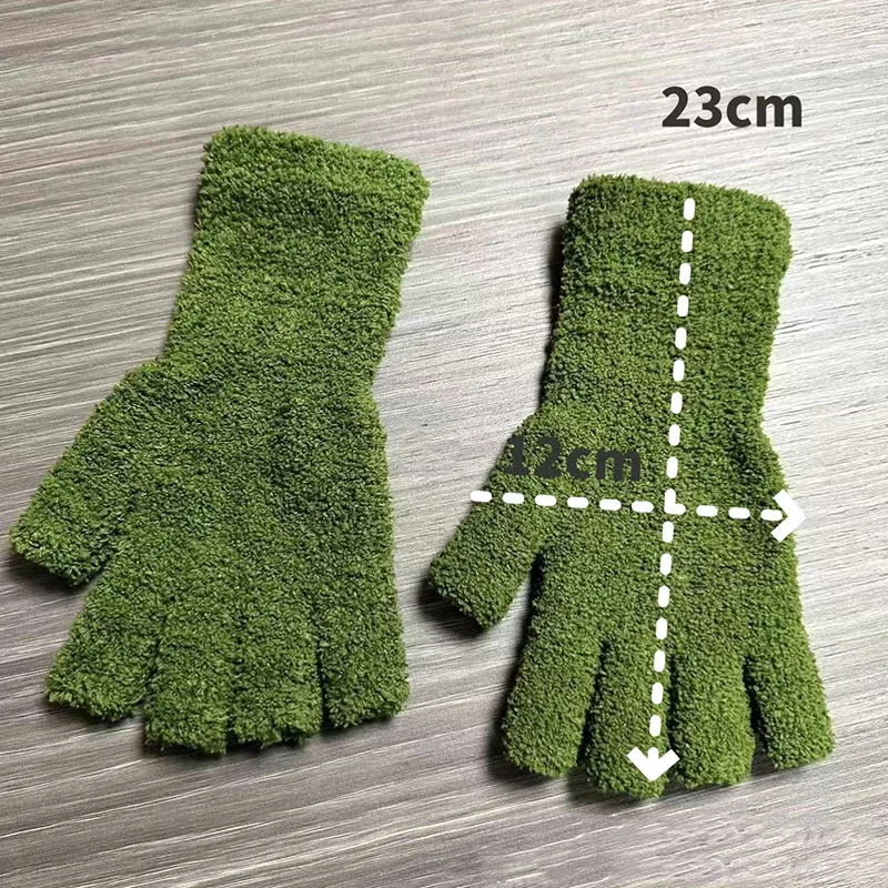 Top Trends: Soft Plush Gloves Women Winter Thicken Coral Fleece Long Arm Touchscreen Fingerless Glove Warm Half Finger Outdoor Work Mittens Shoppable Styles - Image 5